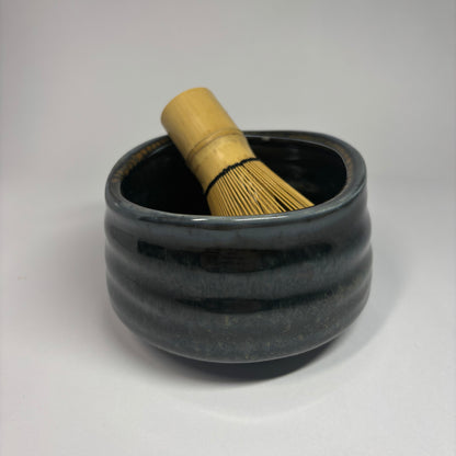 Matcha Bowl and Bamboo Matcha Whisk - Navy Eclipse