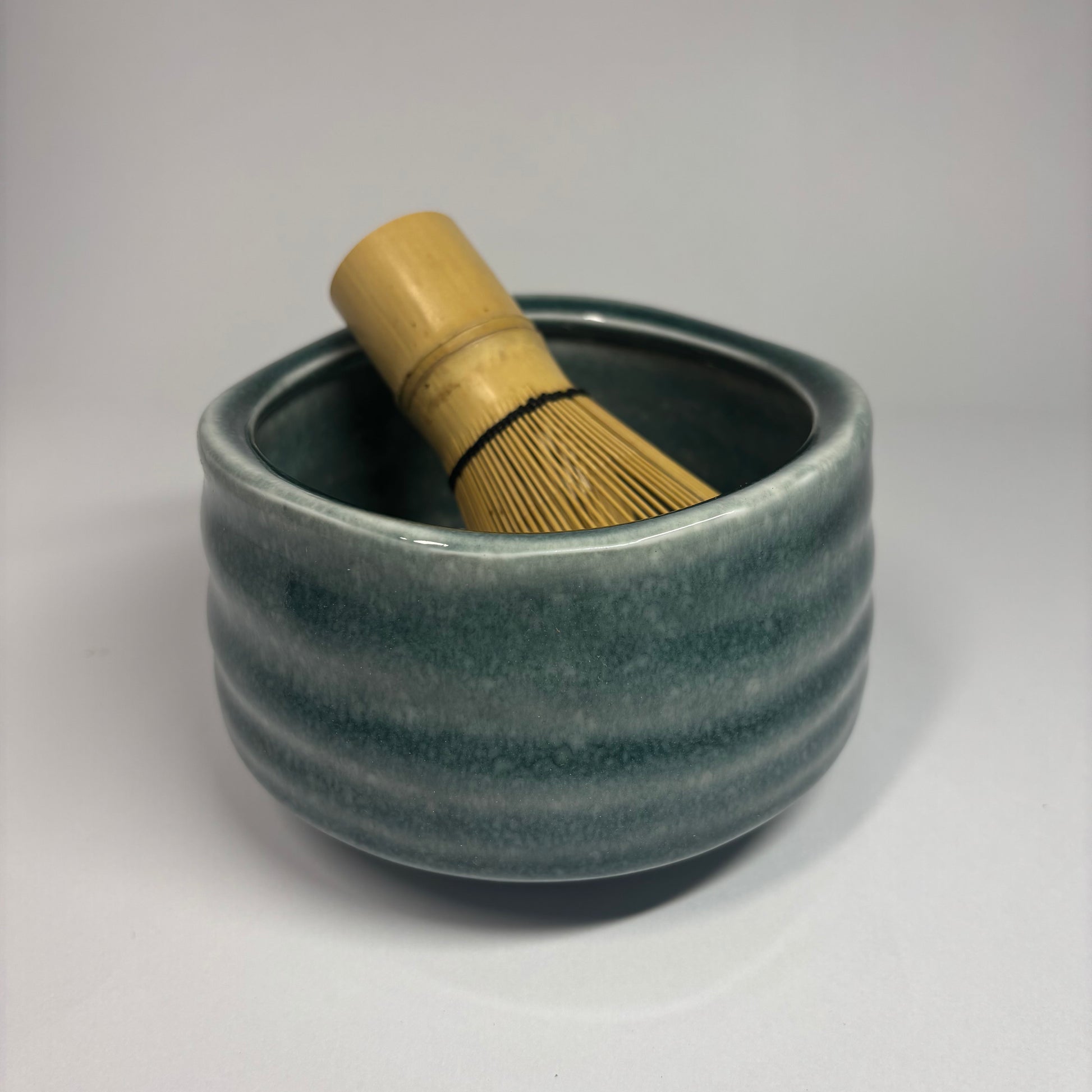 Matcha Bowl and Bamboo Matcha Whisk, Azure Reverie